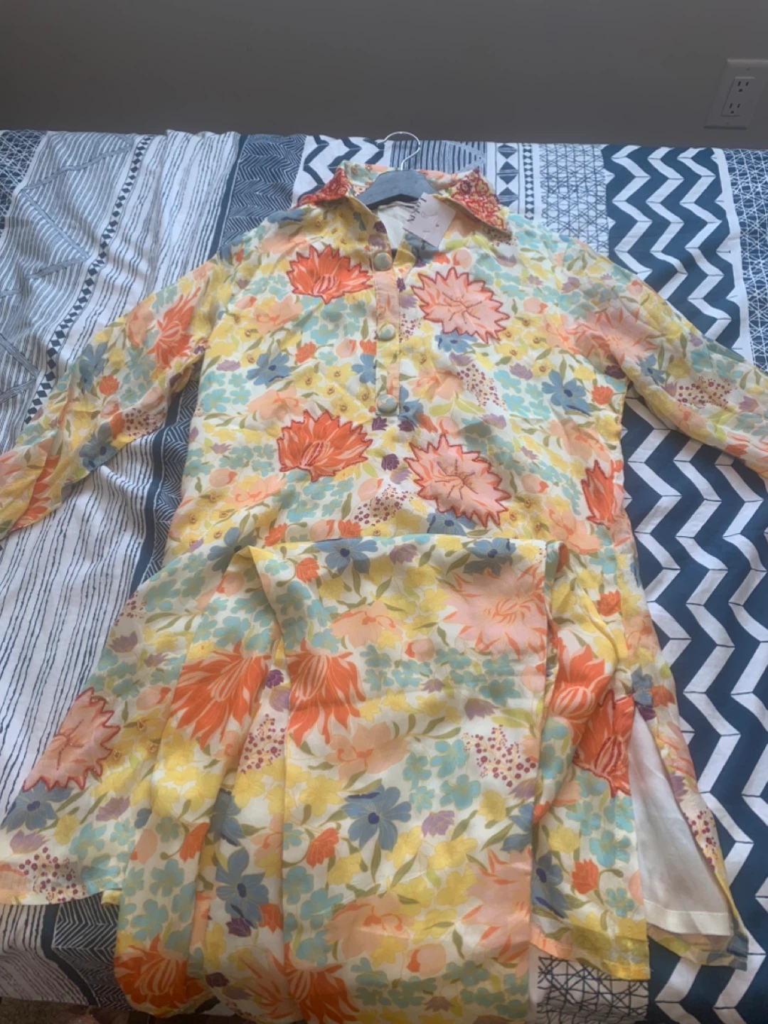 Indian yellow and orange cord set
