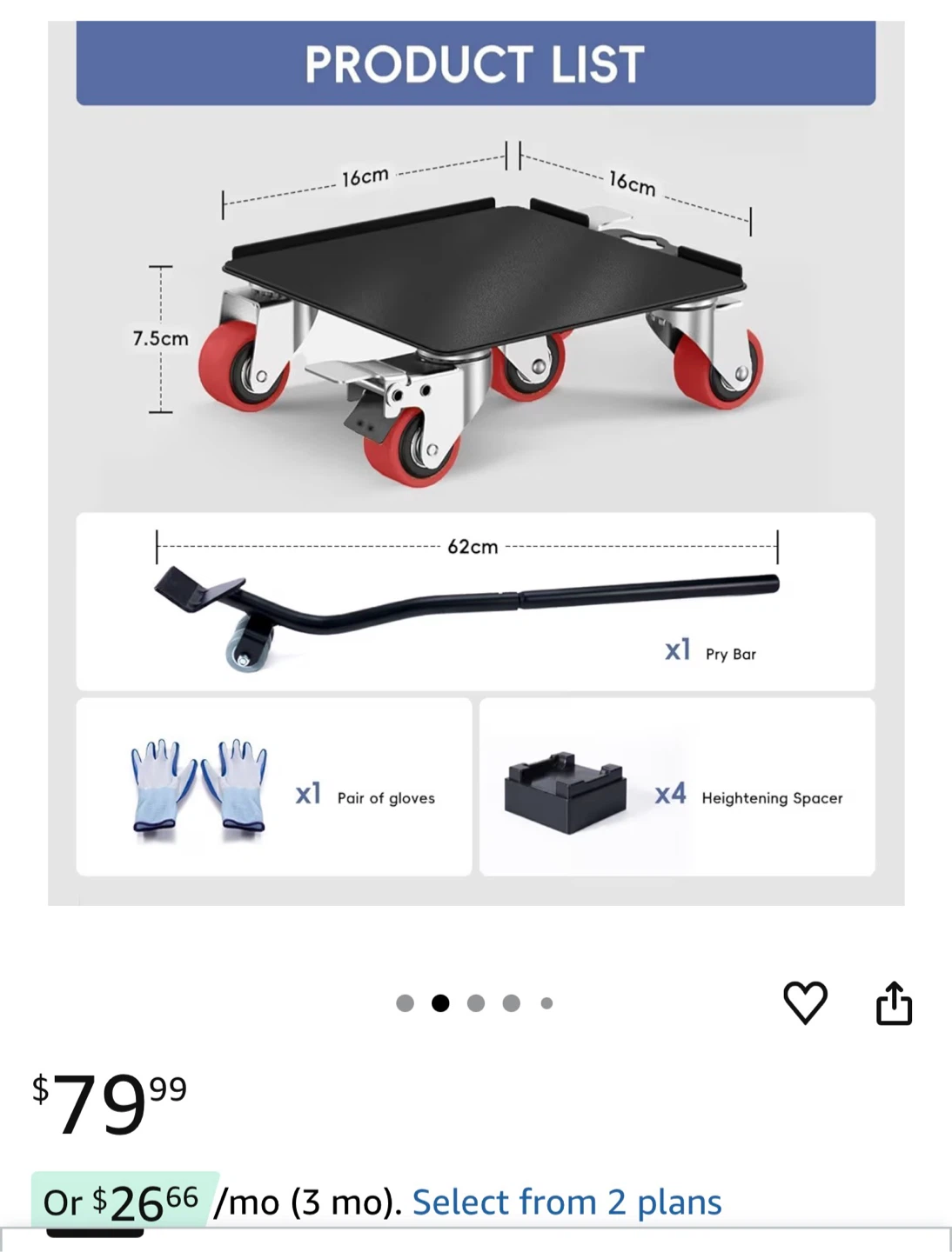 Sytopia Heavy Duty Furniture Dolly Set with Pry Bar - photo 2