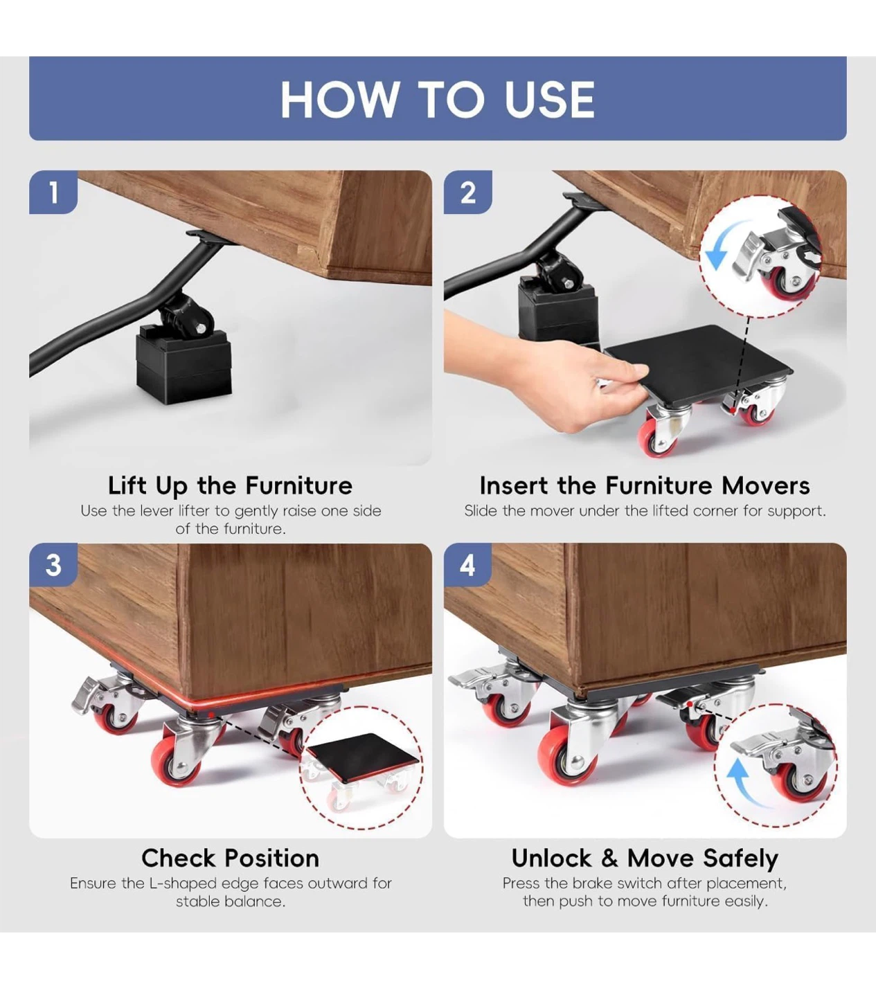 Sytopia Heavy Duty Furniture Dolly Set with Pry Bar - photo 4