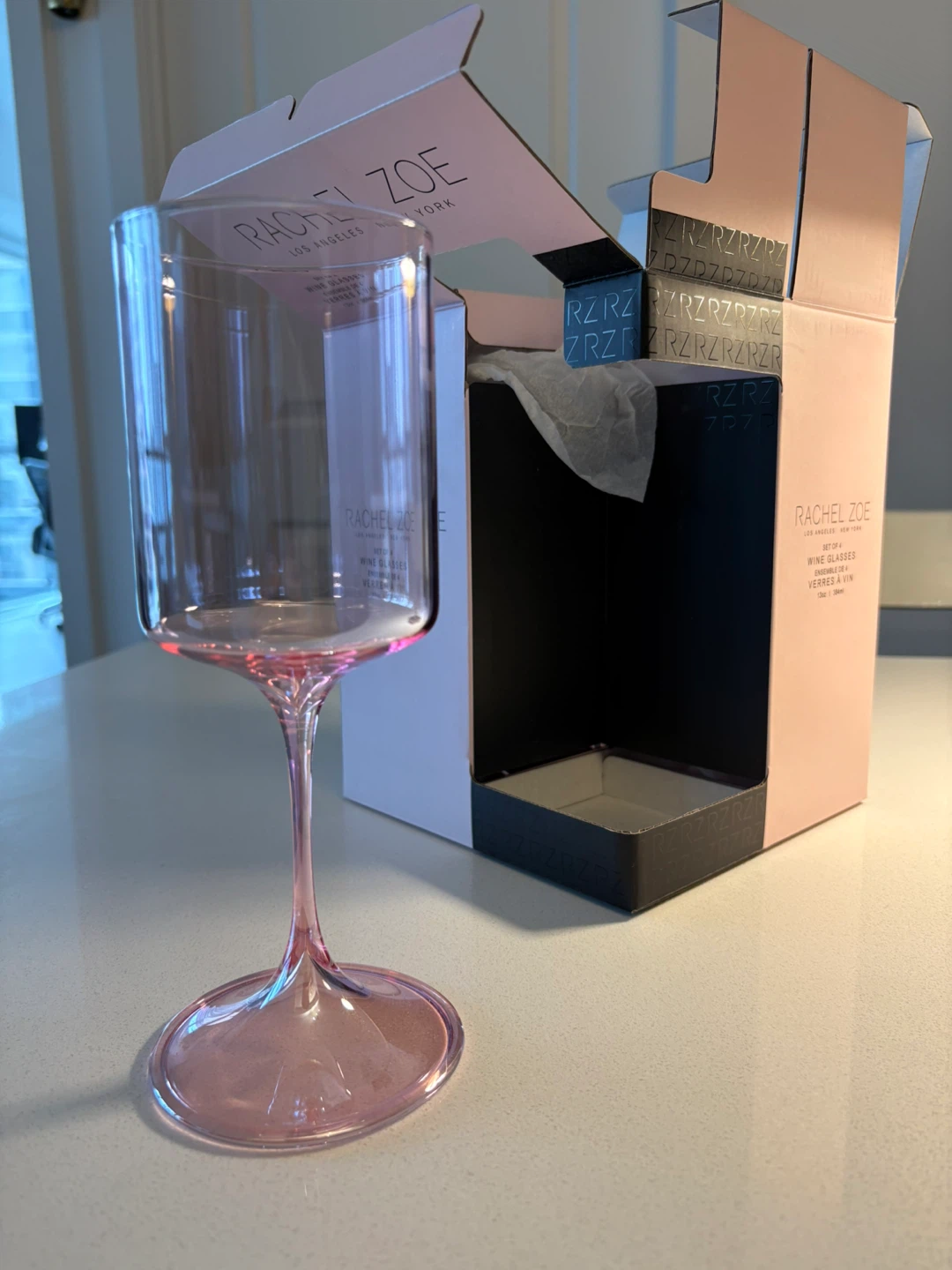 Rachel Zoe Set of 4 Wine Glasses - Pink - photo 2
