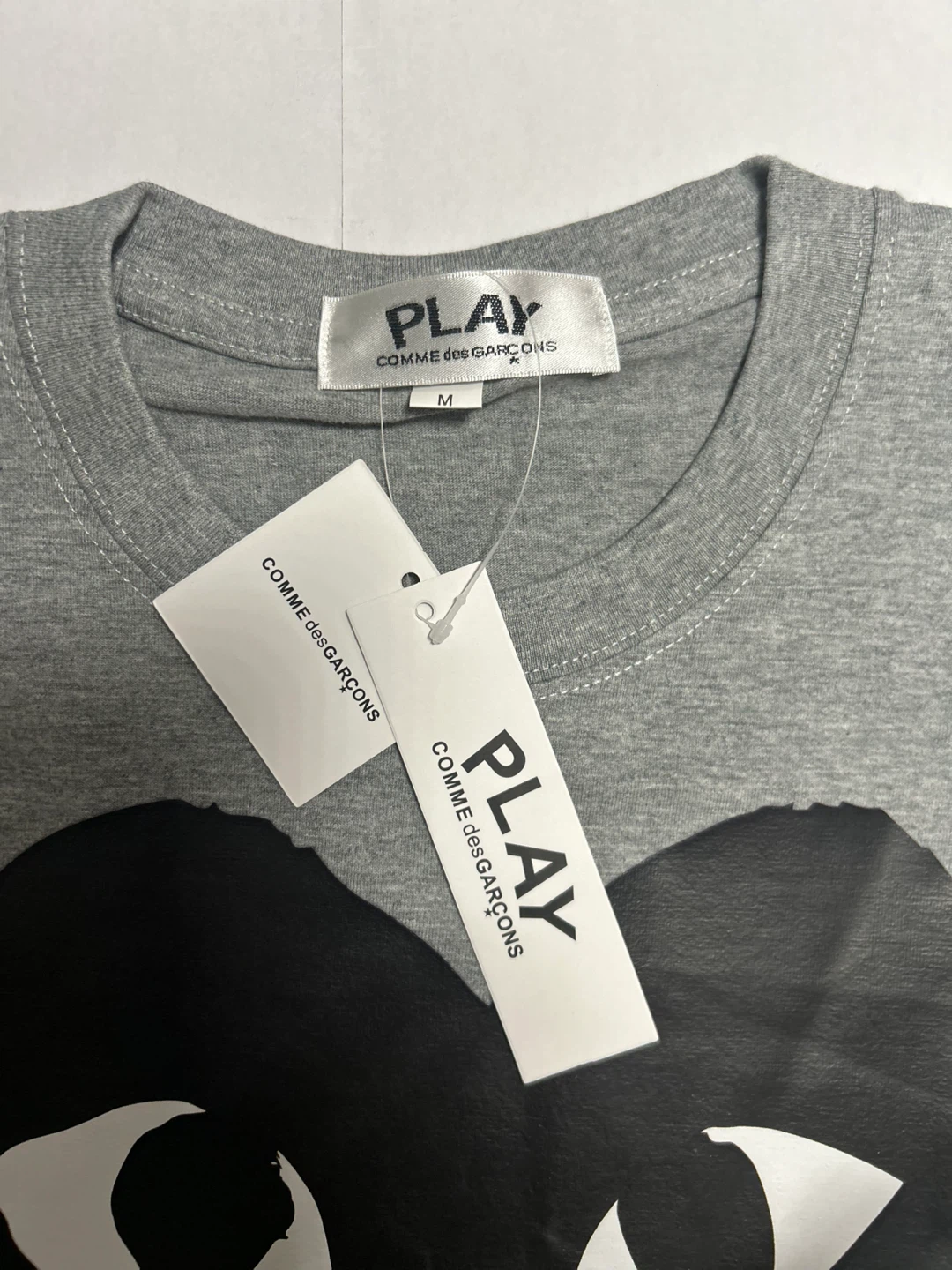 PLAY Grey T-Shirt with Black Heart Logo - photo 2