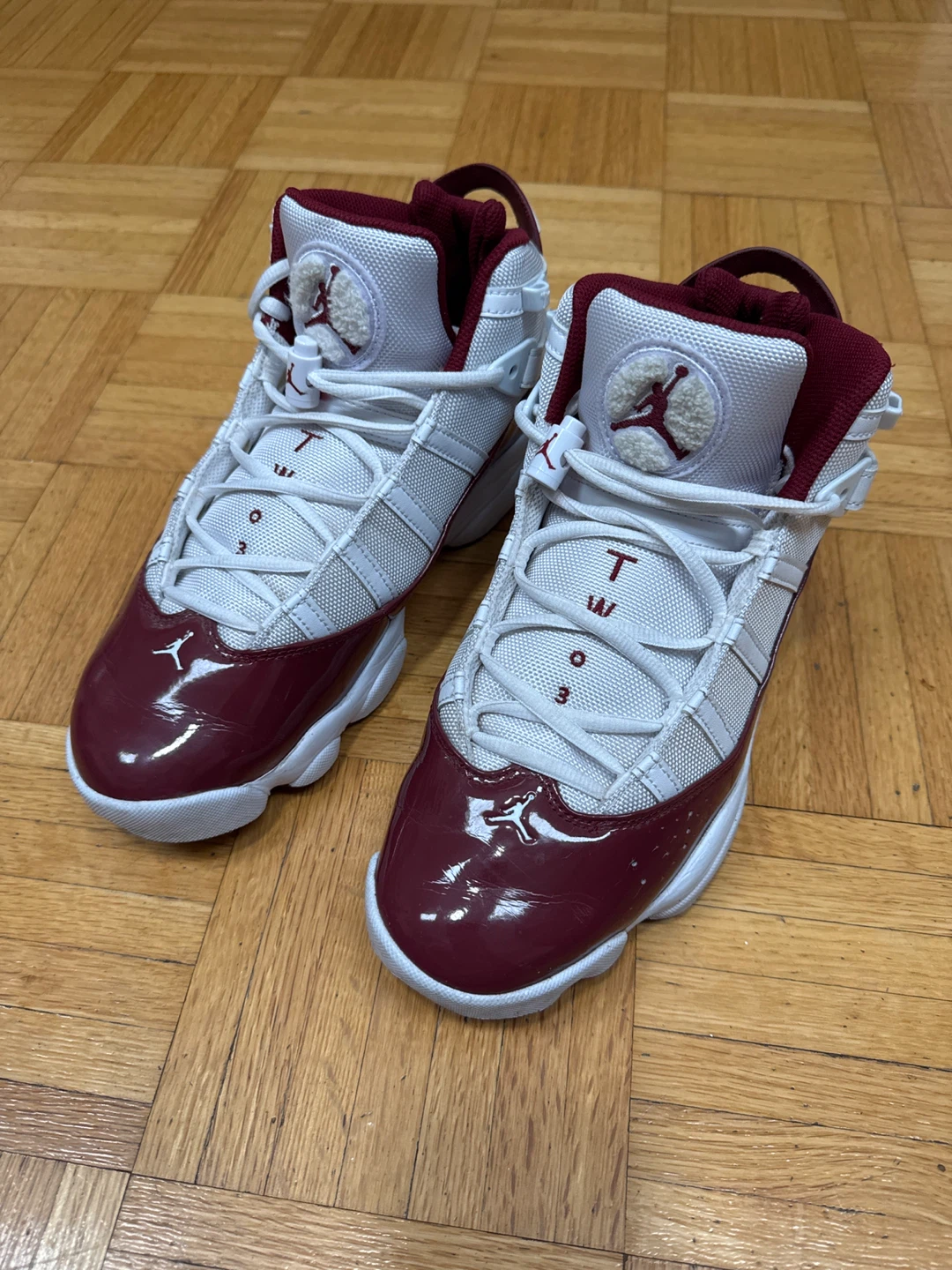Jordan 6 Rings White Burgundy “Team Red”