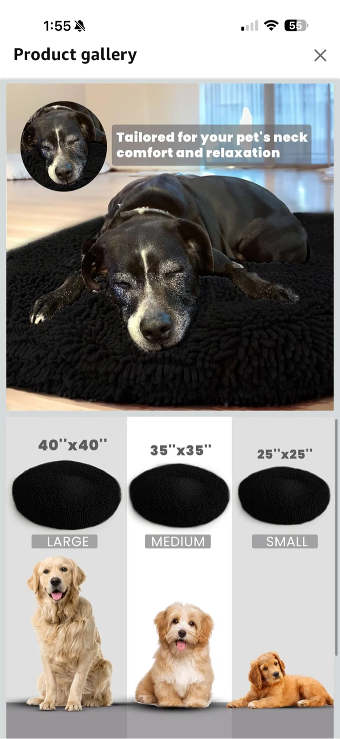 Muddy Mat Cloud K-9 Donut Dog Bed 35”x35” – Open Box - photo 3