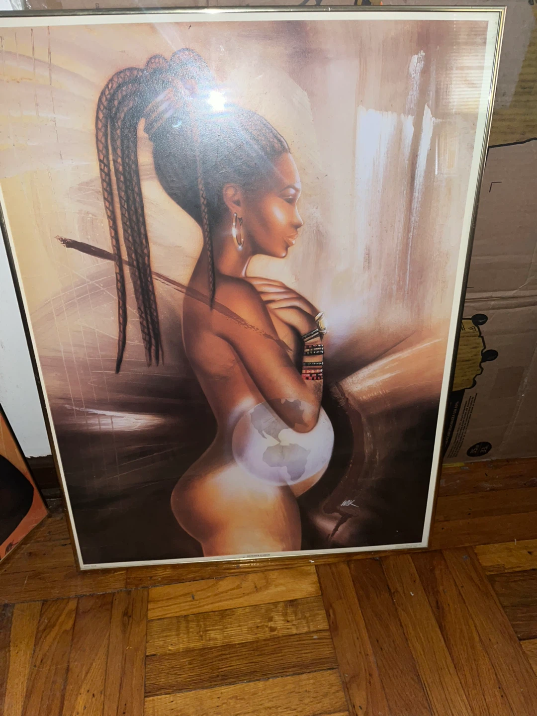 Framed Pregnant Woman "Mother Earth" Art Print
