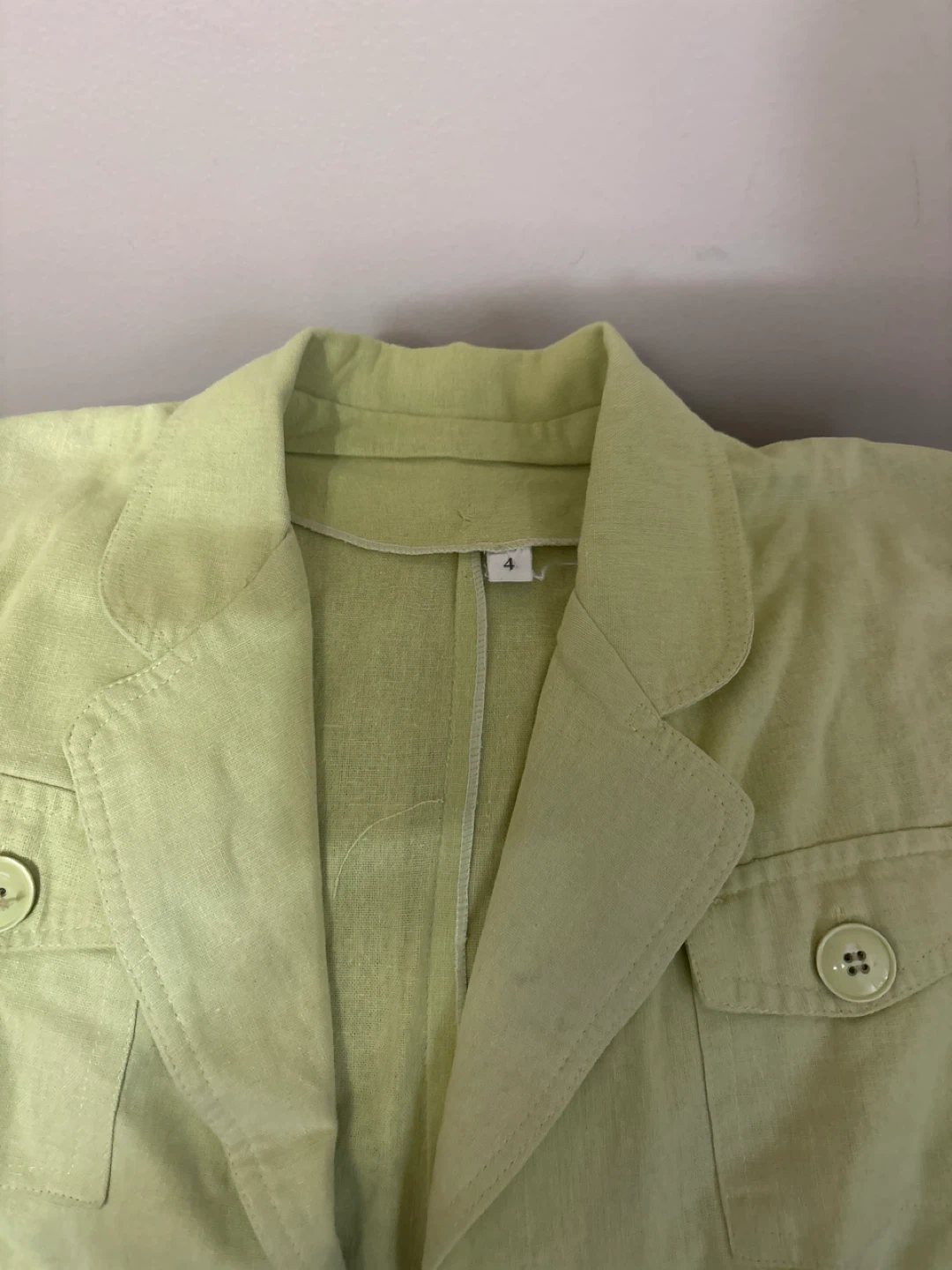 Women's Light Green Blazer Jacket Size 4 - photo 2