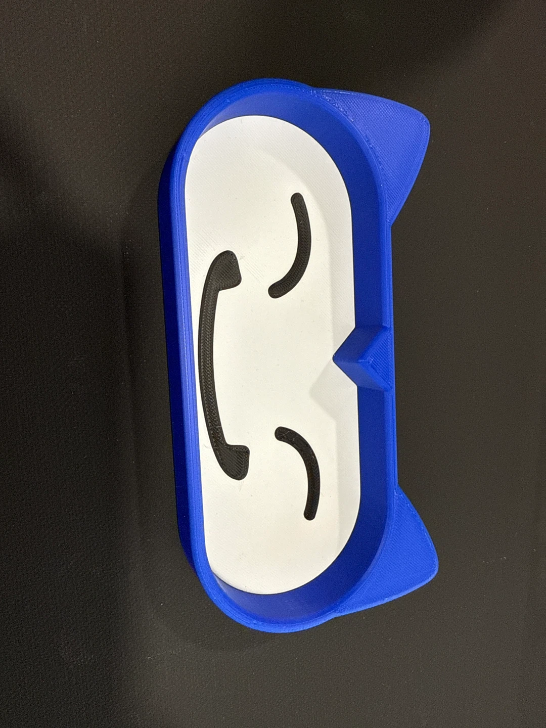 Blue 3D Printed Anime-Style Face Container/Holder