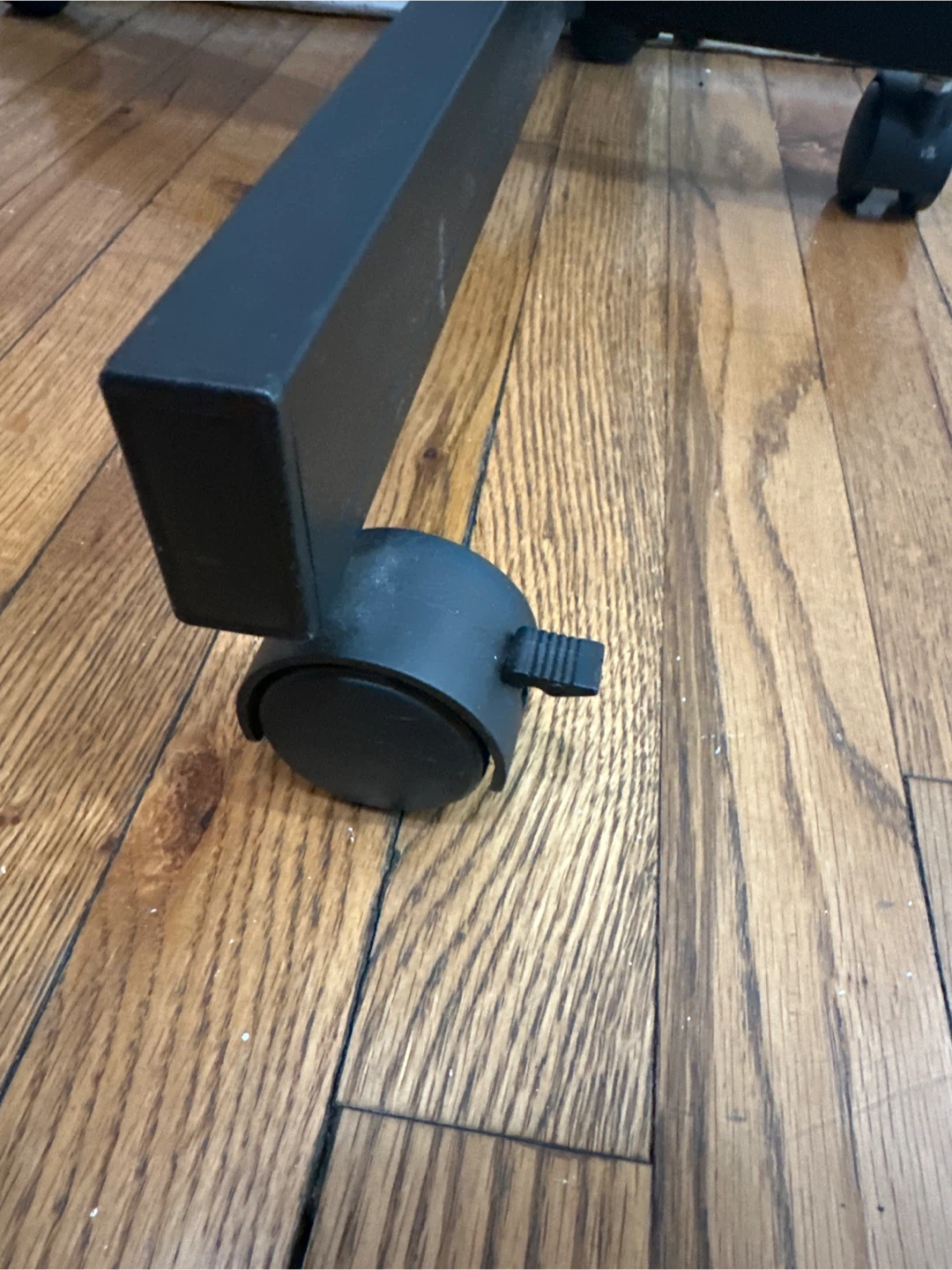 Black Rolling TV Stand with Shelf - photo 3
