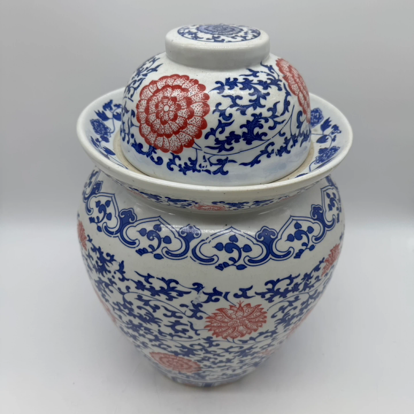 Vintage Chinese Jingdezhen Lidded Ginger / Pickle Jar  – 1980s - photo 2