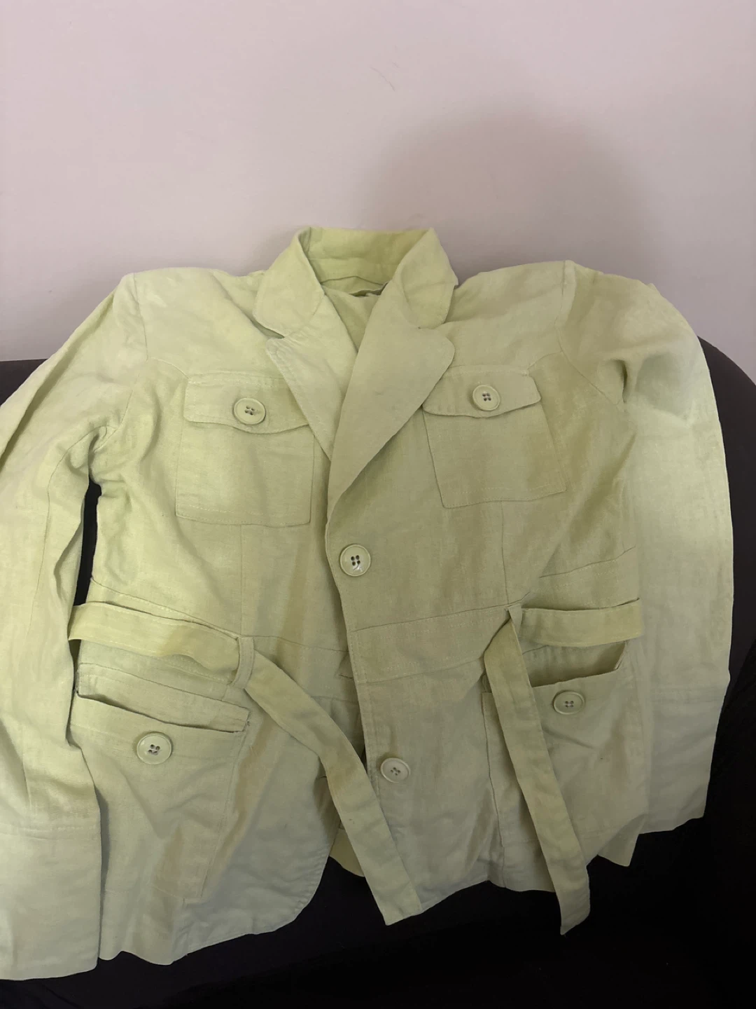 Women's Light Green Blazer Jacket Size 4 - photo 3