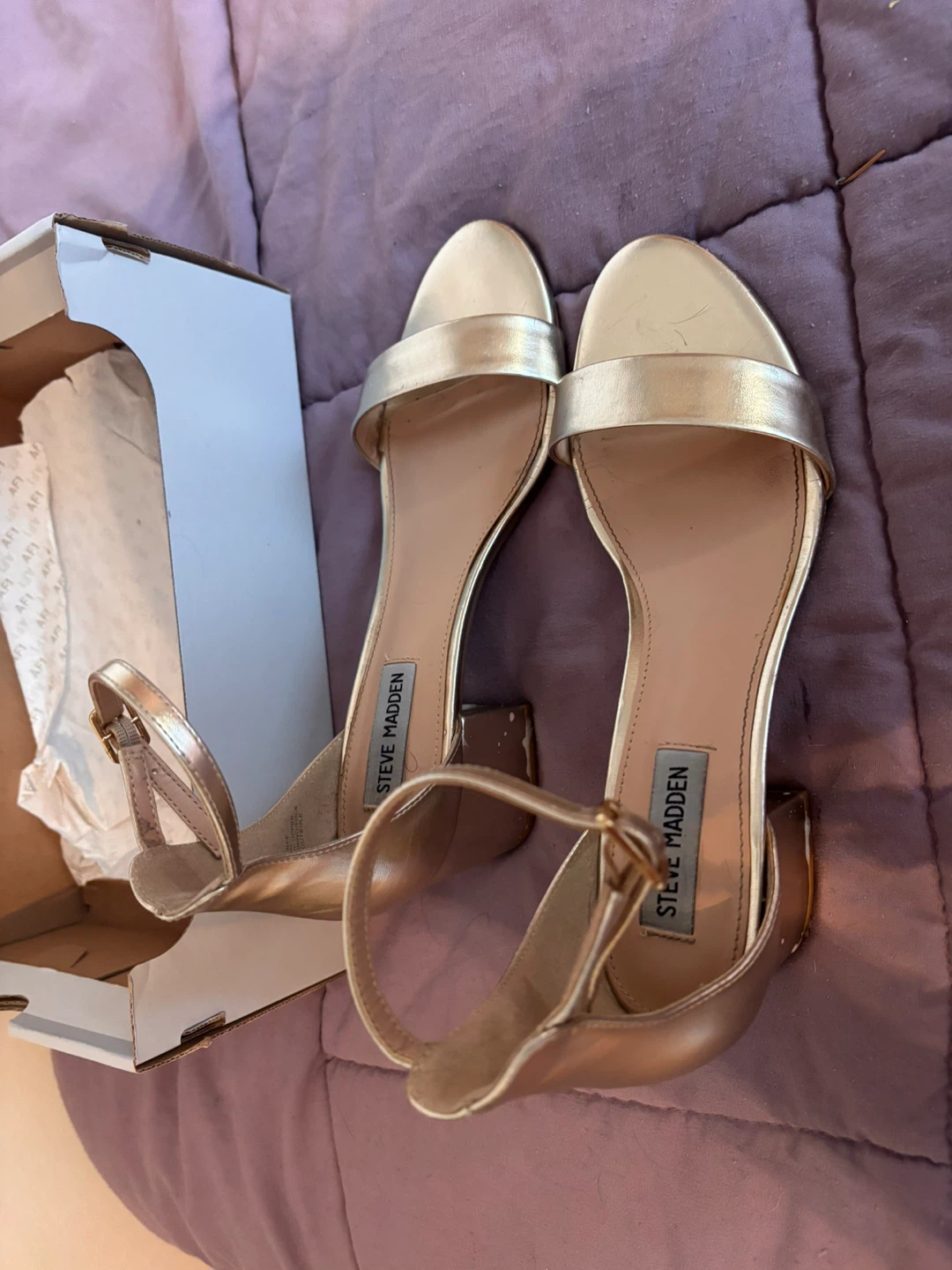 Steve Madden Women's Irenee Two-Piece Block-Heel Sandals Gold - photo 5
