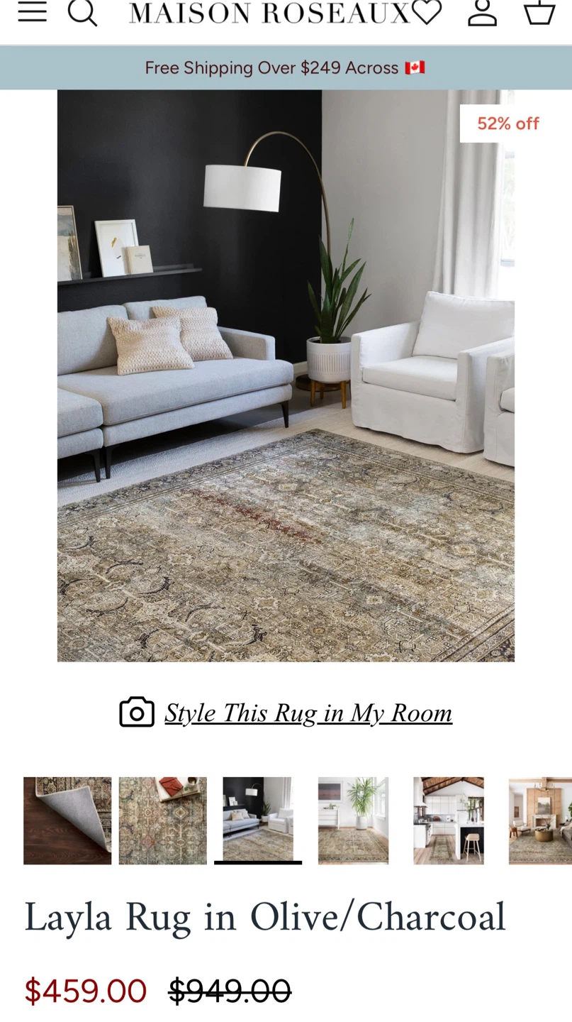 9’x12’ Layla Rug in Olive/Charcoal - photo 3