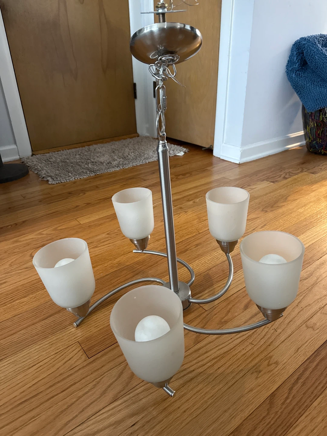 5-Light Frosted Glass Chandelier