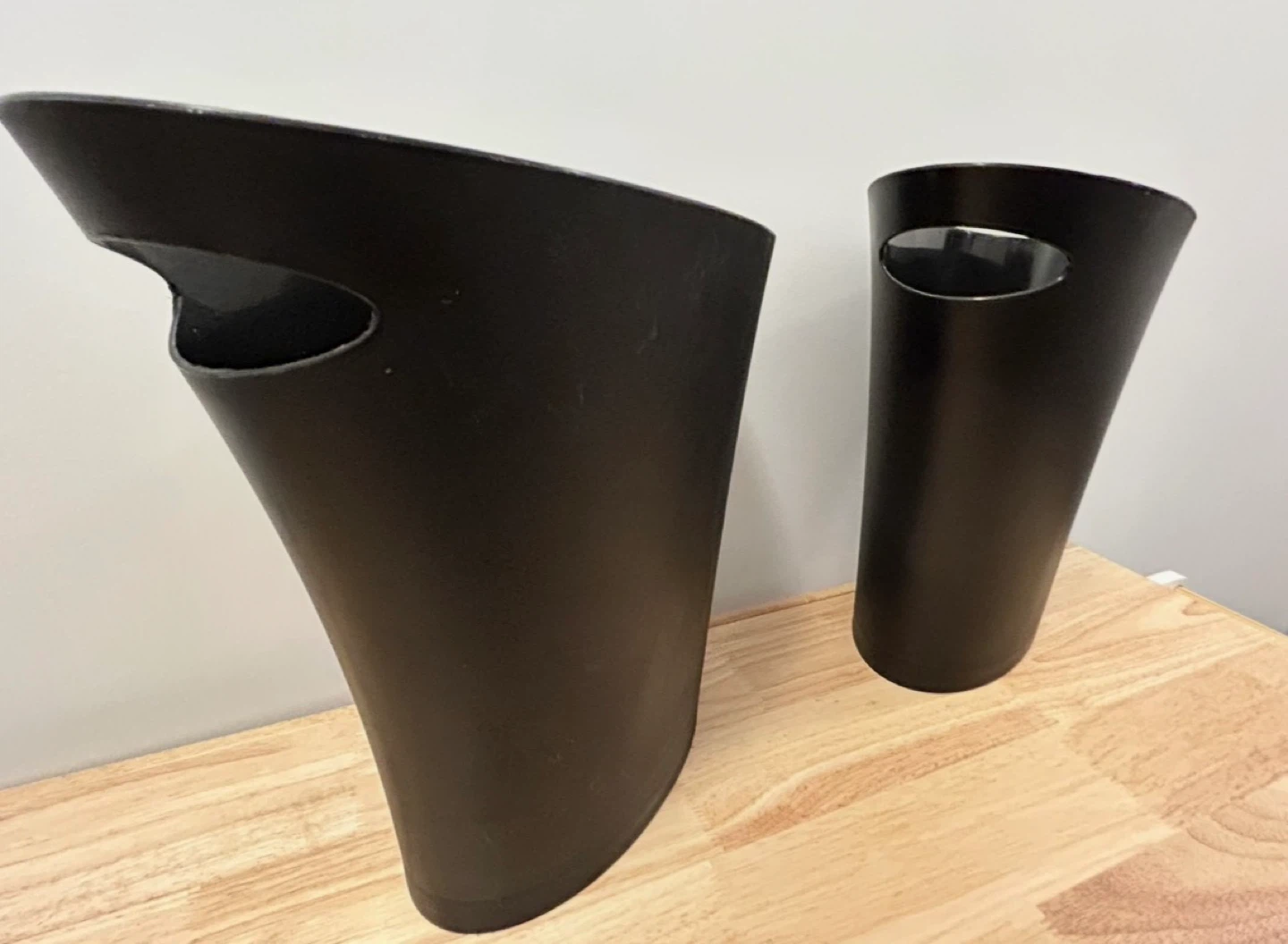 Set of 2 Black Plastic Garbage