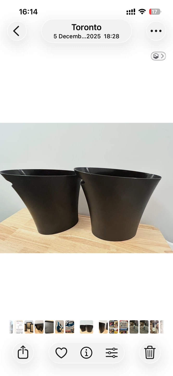 Set of 2 Black Plastic Garbage - photo 2