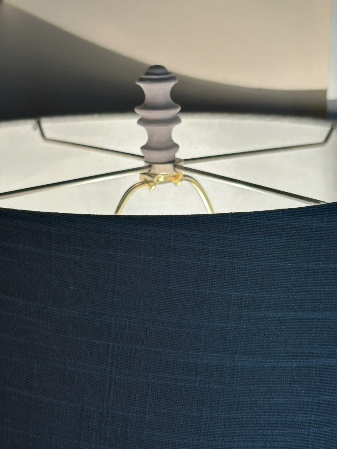 Pair of White Table Lamps with Grey Fabric Shades - photo 5