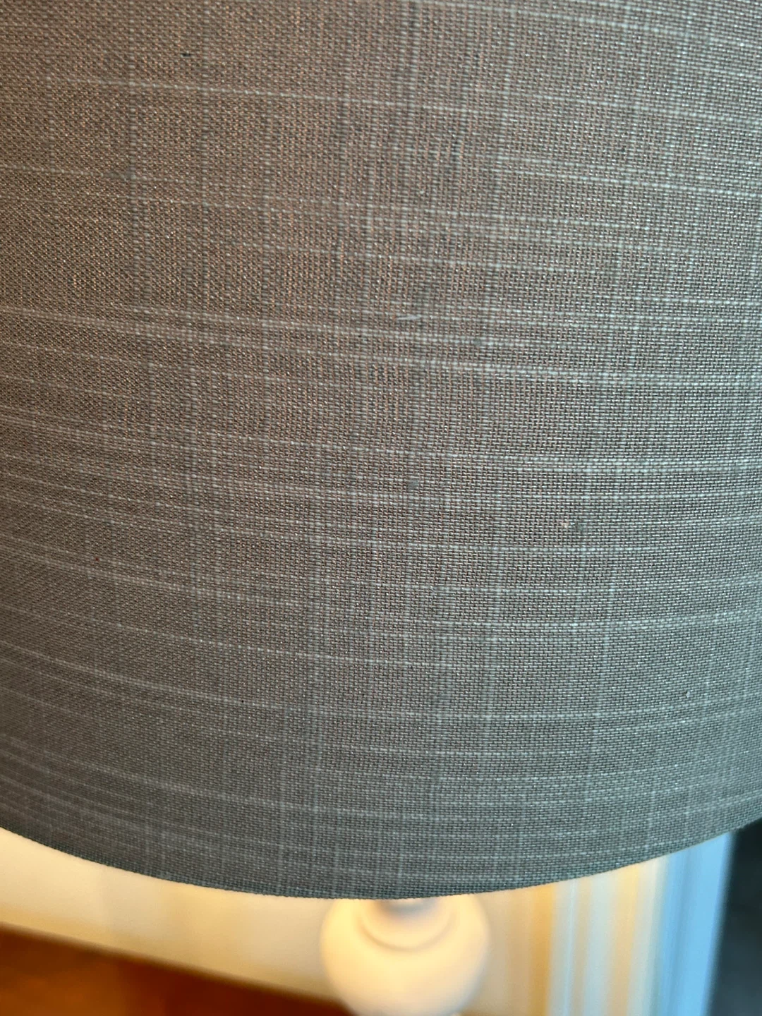 Pair of White Table Lamps with Grey Fabric Shades - photo 4