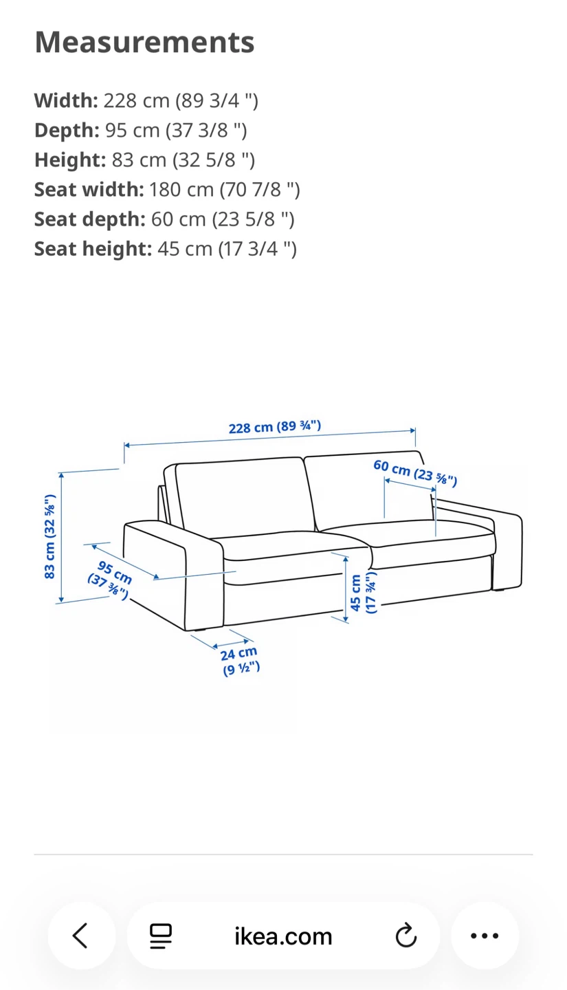 IKEA Kivik 3 seater sofa - Dark grey color + free coffee table - photo 5