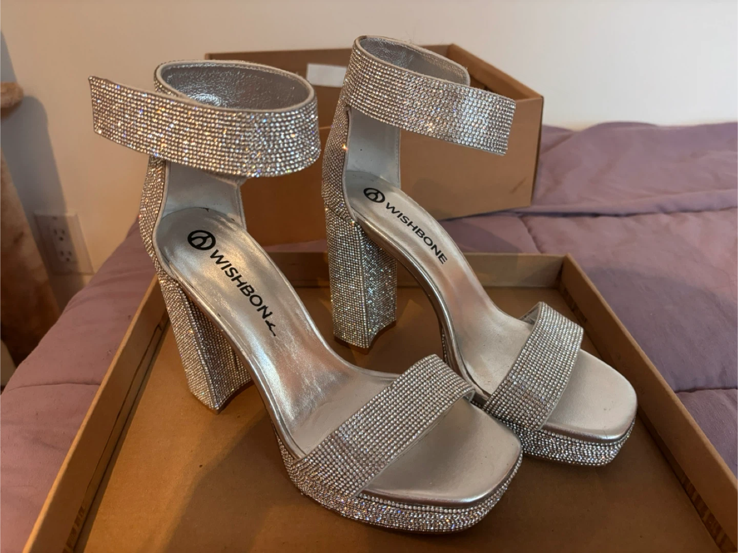Gia Crystal Heels (Silver Rhinestone)