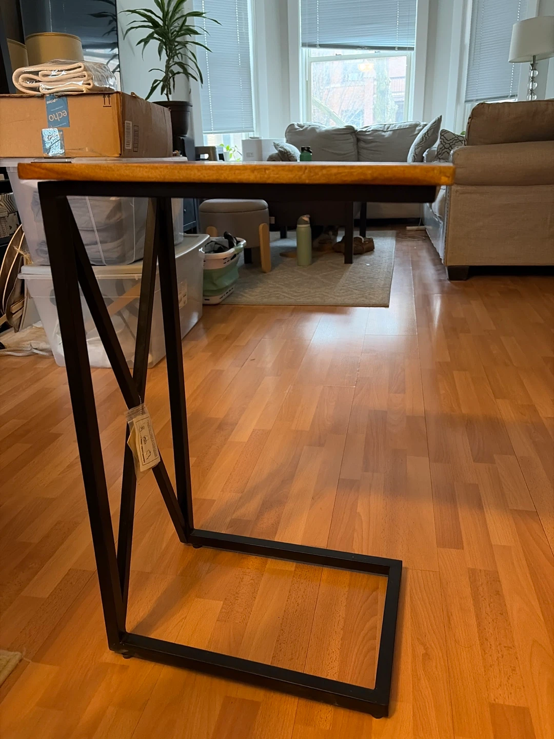 Wood Top C-Table Accent Side Table - photo 3
