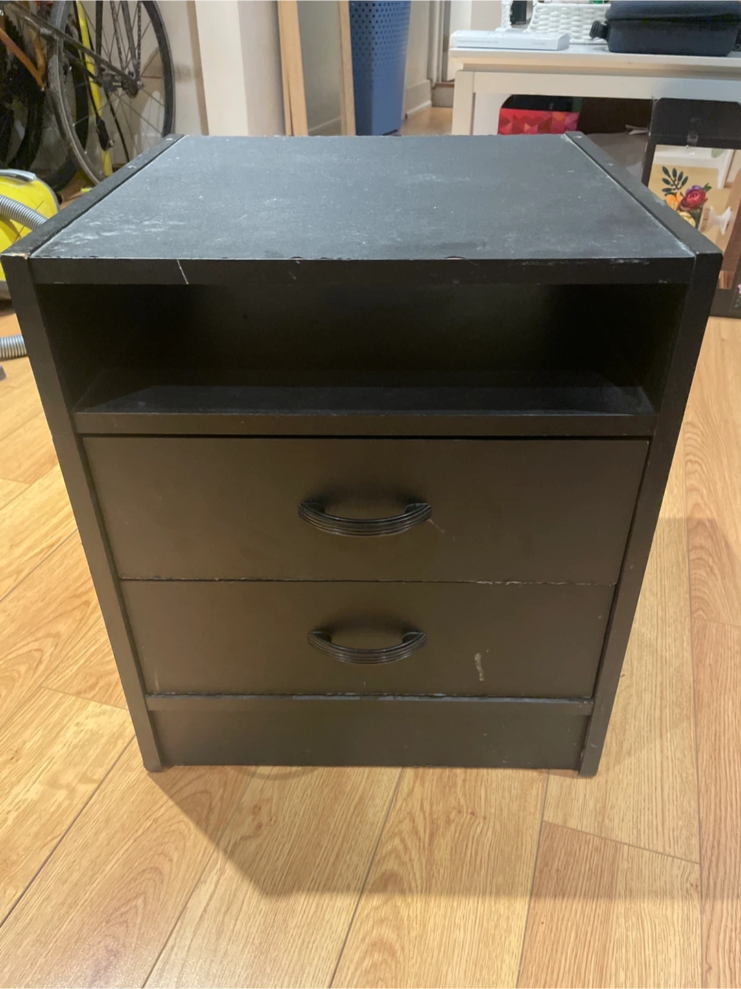 Black Drawer Nightstand
