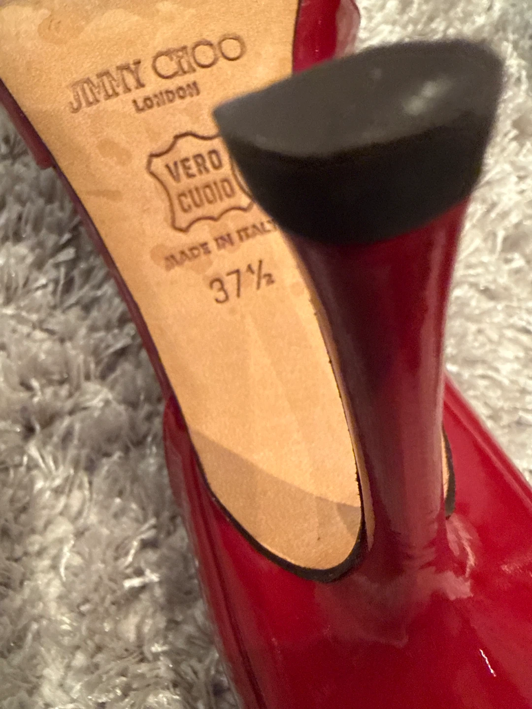 Jimmy Choo Red Patent Leather Heels Size 37.5 - photo 4