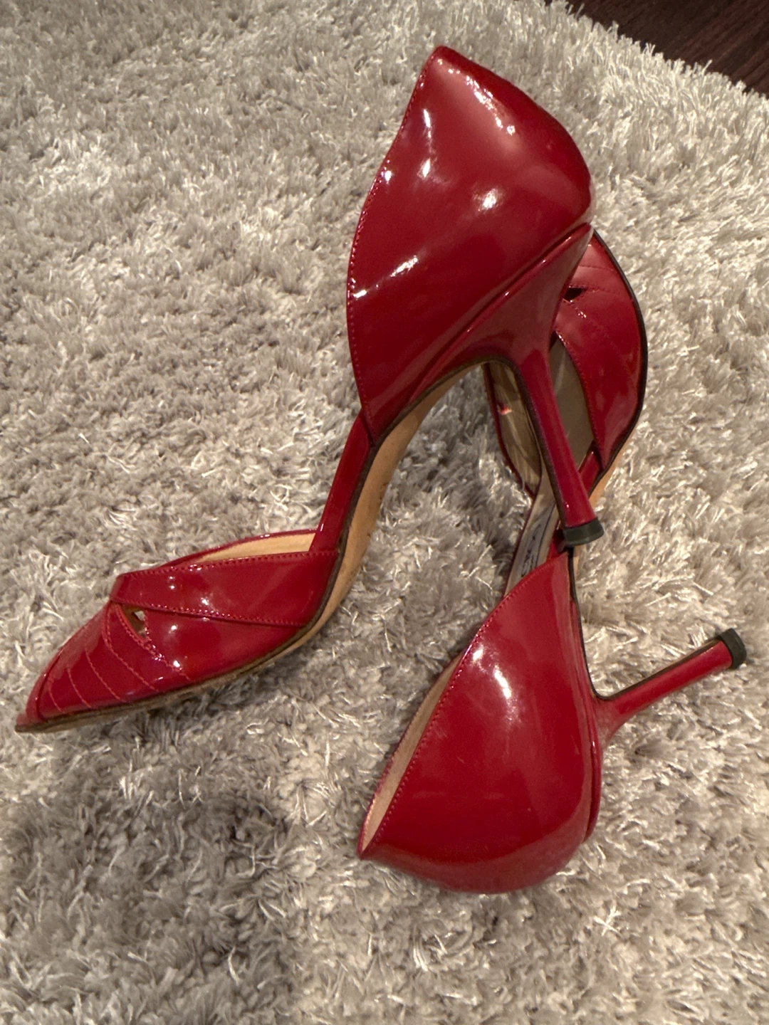 Jimmy Choo Red Patent Leather Heels Size 37.5 - photo 3