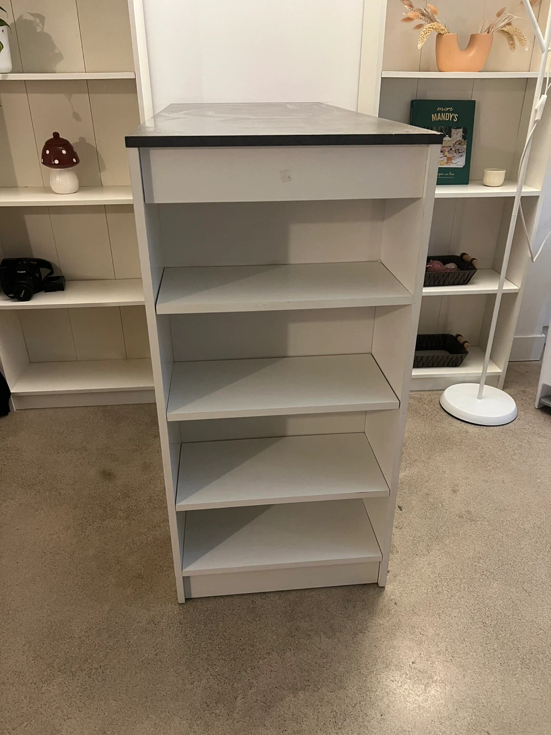 White Bar Table with Shelves - photo 2