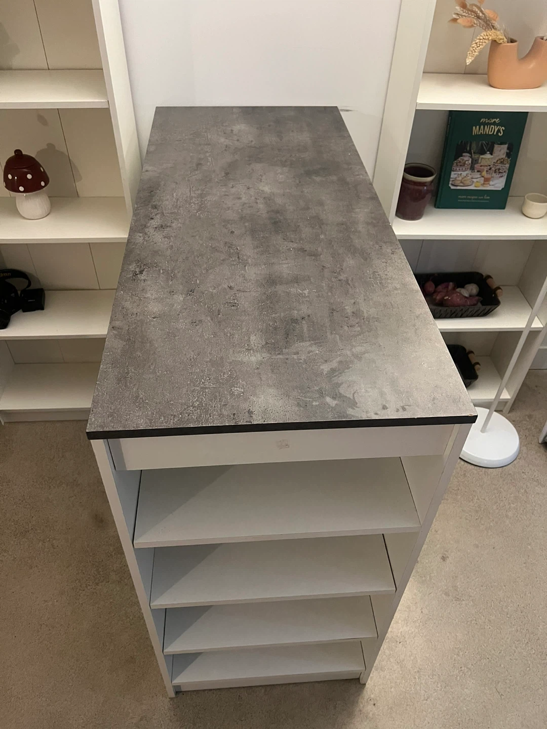 White Bar Table with Shelves - photo 4