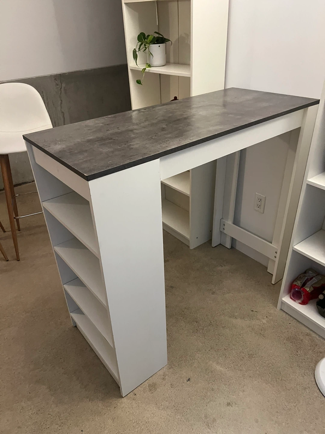 White Bar Table with Shelves - photo 5