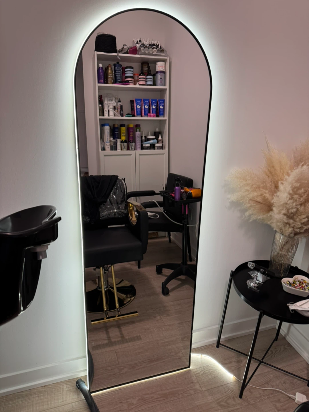 Arched Standing Mirror with Built-in LED Light - photo 2