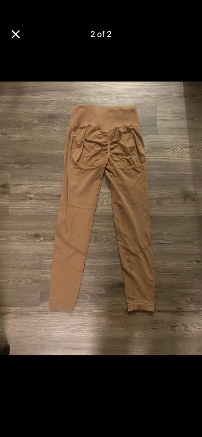 Alphalete Inspired Brown Ruched Leggings - photo 2
