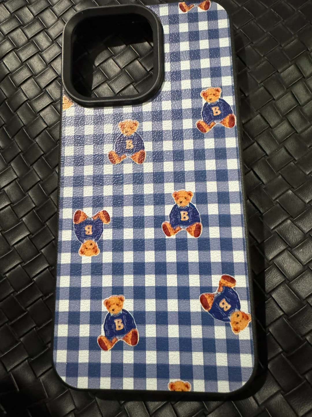 Blue Gingham Teddy Bear Phone Case