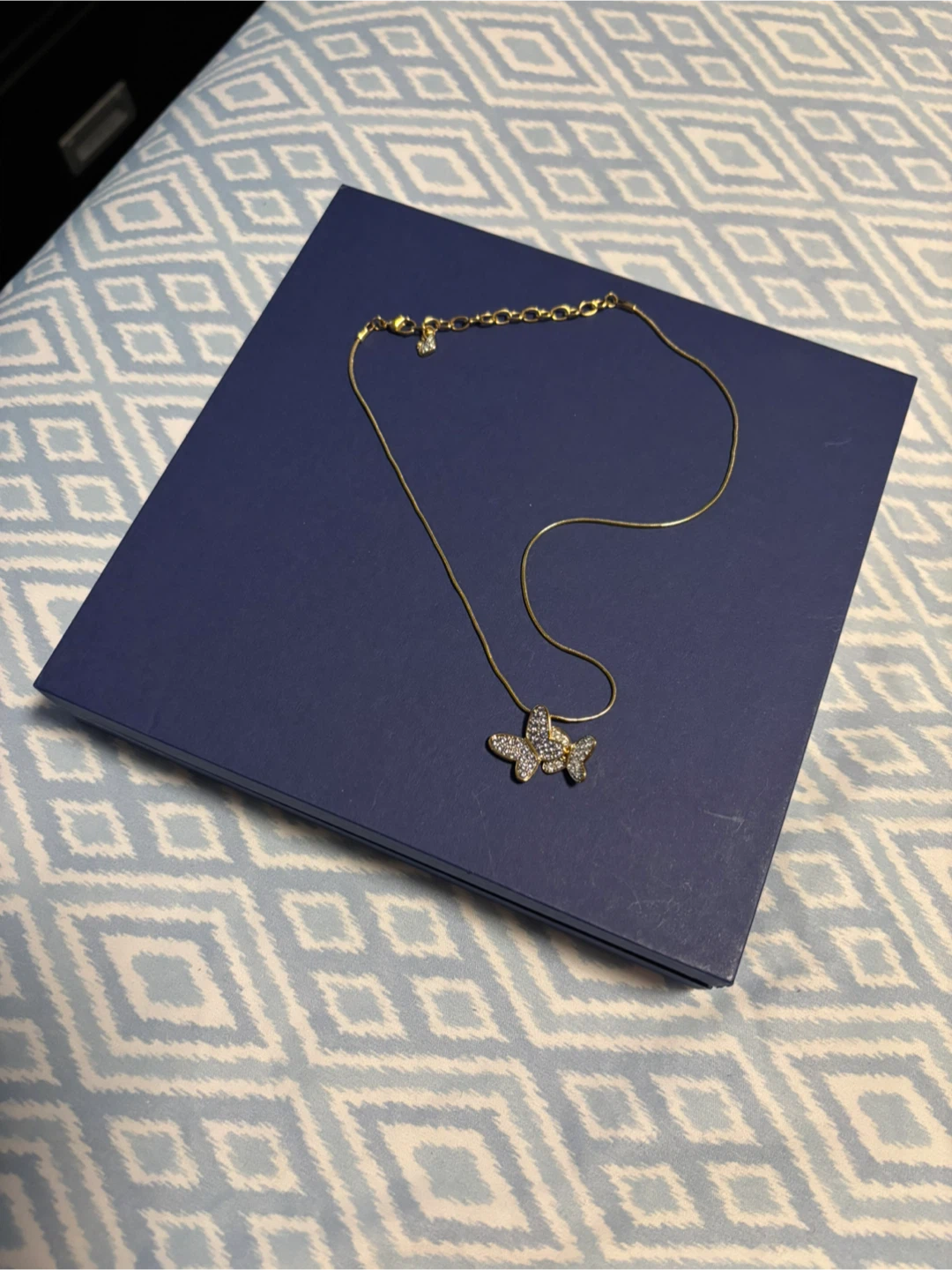 Swarovski Gold Tone Butterfly Necklace