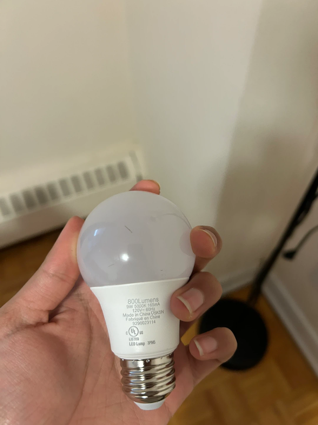 Black Floor Lamp with 1 great value bulb - photo 4