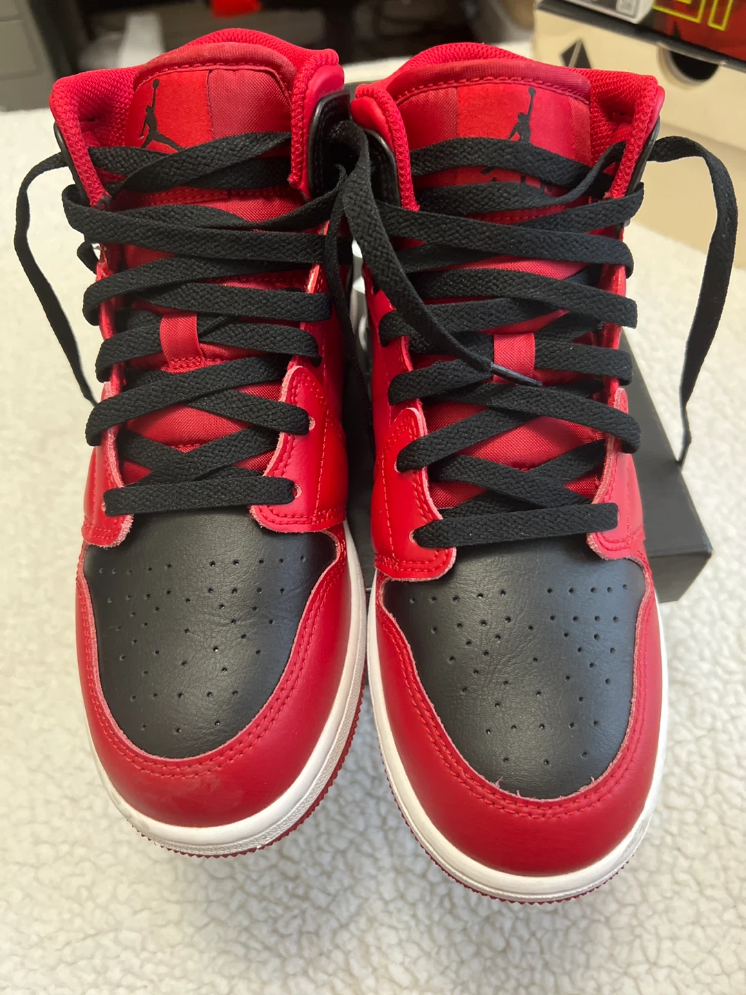 Authentic Air Jordan 1 Mid SE (Red/Black) - Youth Size 6Y - photo 2