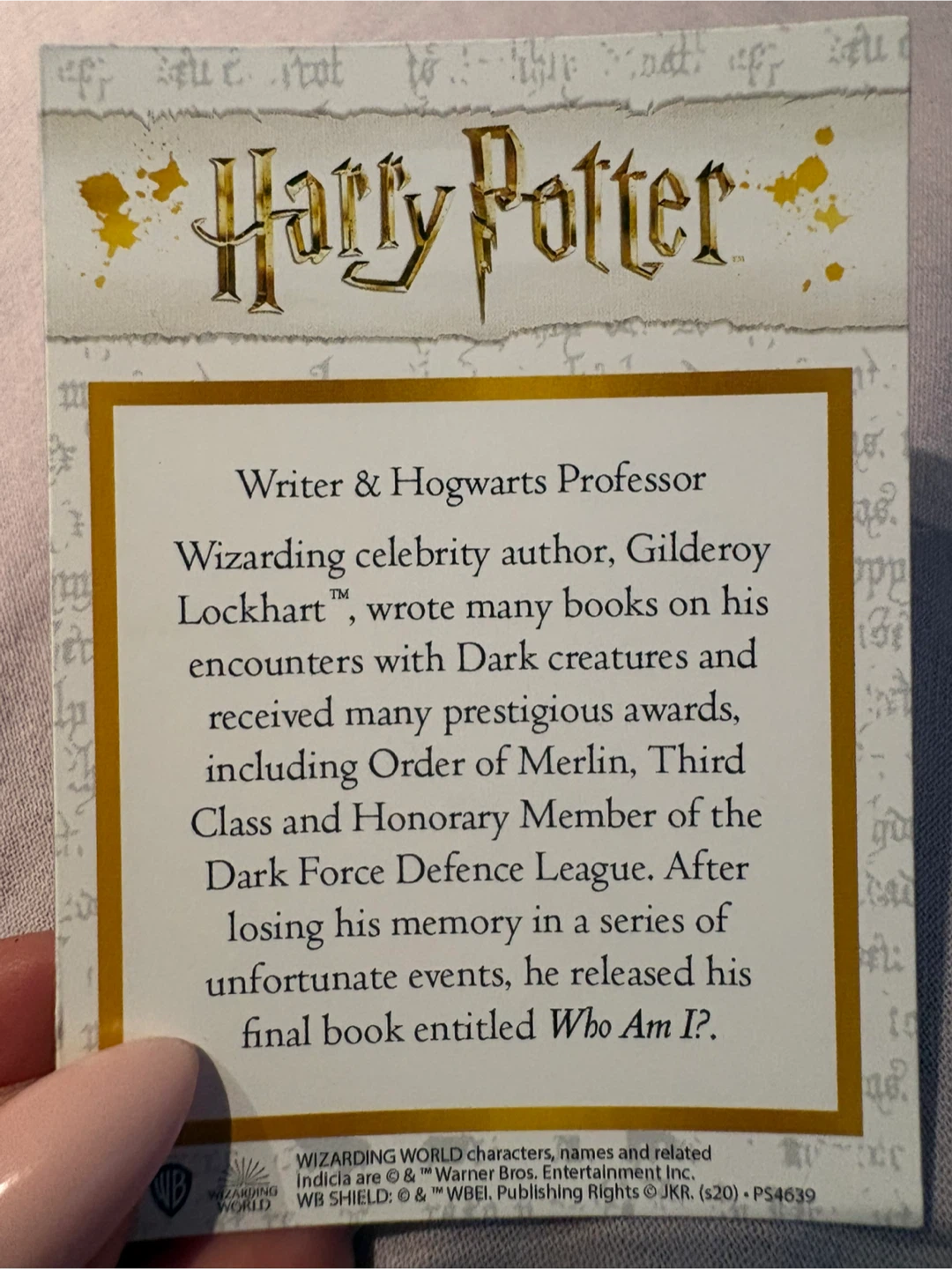 Harry Potter Holographic Gilderoy Lockhart Trading Card - photo 2