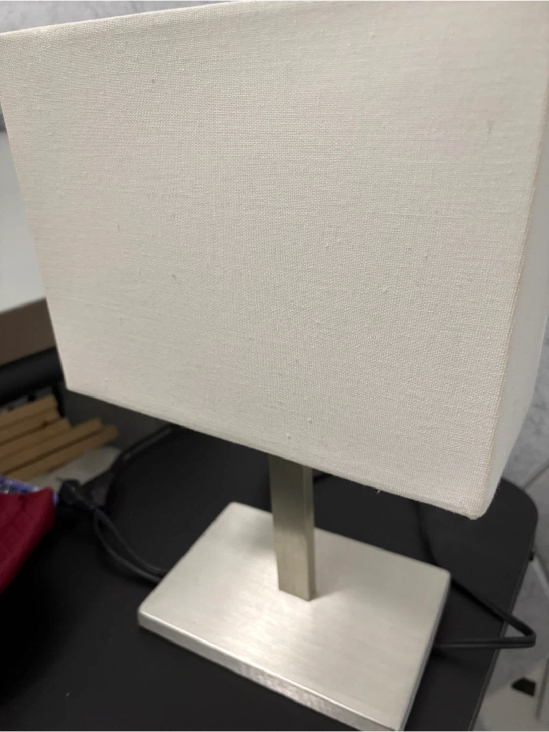 White bedside lamp