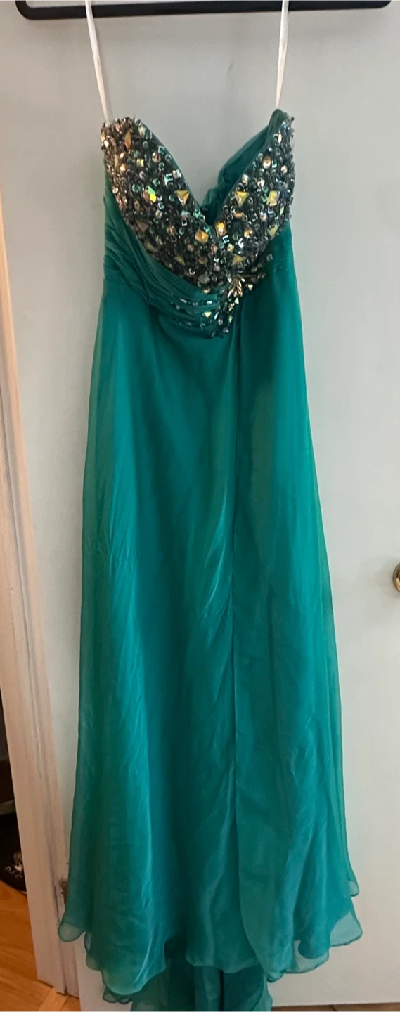 Strapless Beaded Embellished Gown