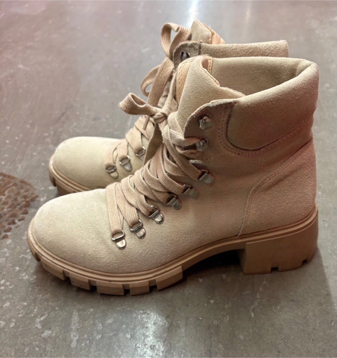 Steve Madden Women's Beige Suede Hiking Boots