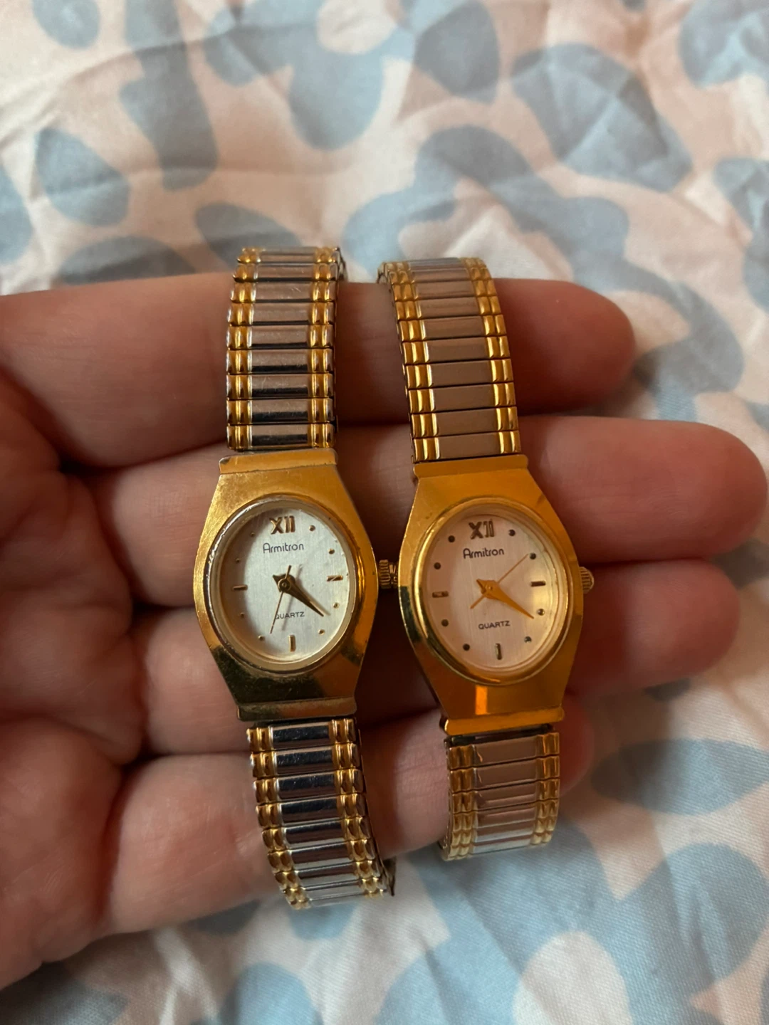 Two Armitron Women's Quartz Watches - Gold Tone & Silver Tone