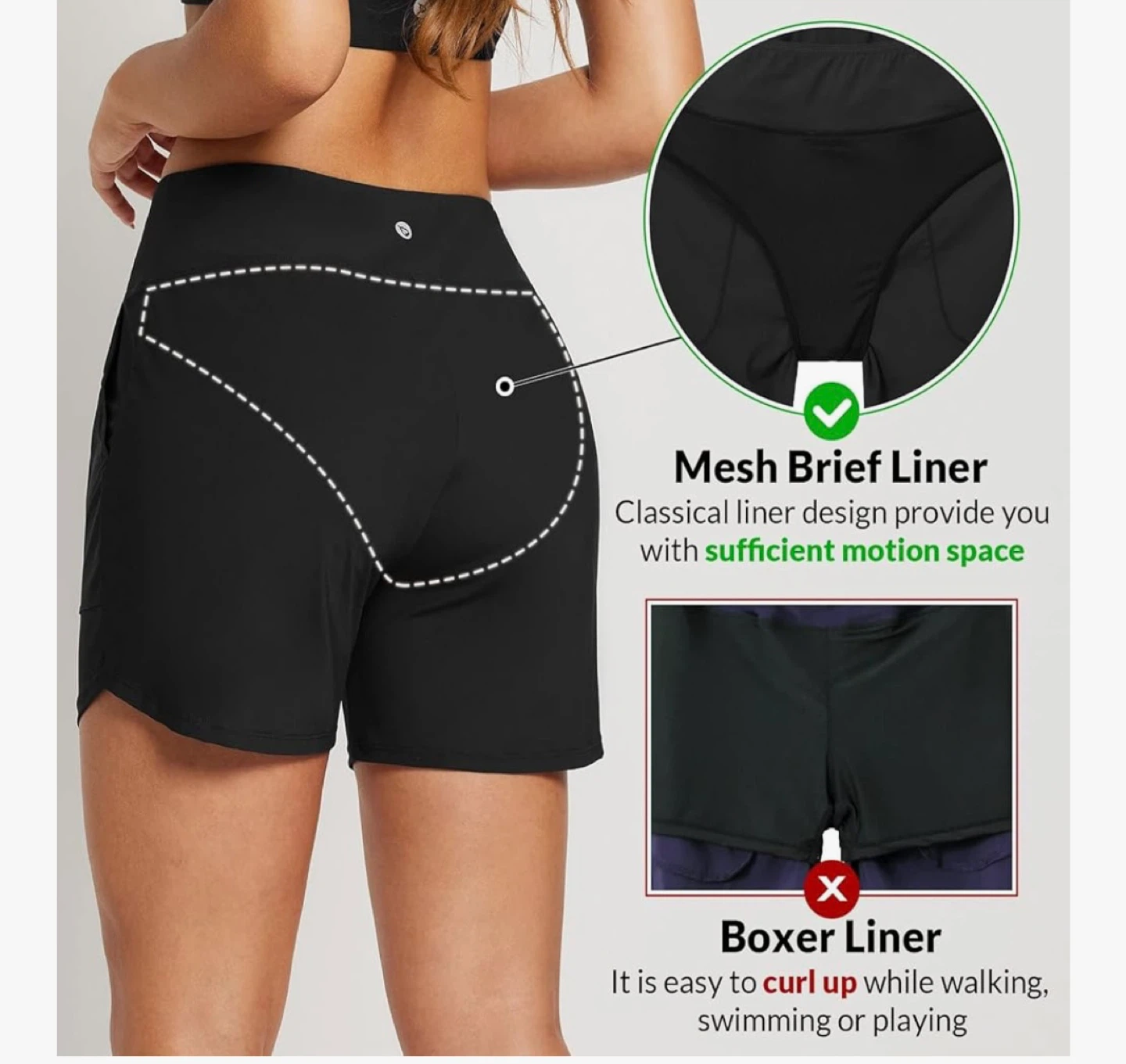 baleaf Women's Swim Board Shorts - photo 4