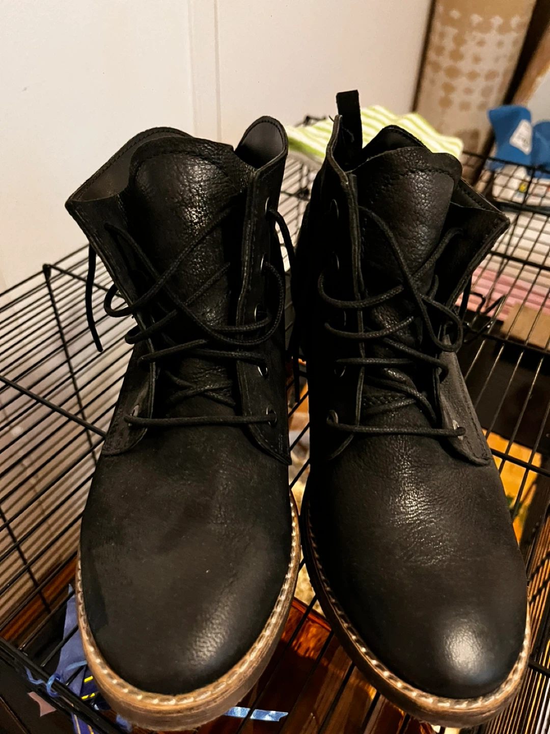 Black Lace-up Genuine leather designer Ankle Boots - photo 3