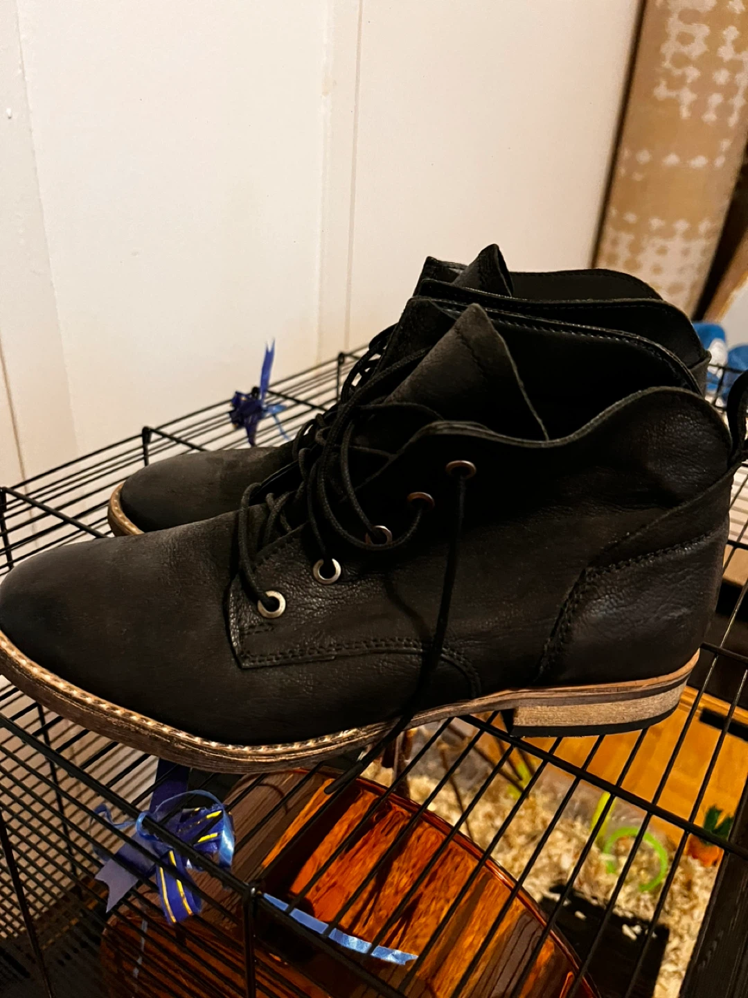 Black Lace-up Genuine leather designer Ankle Boots