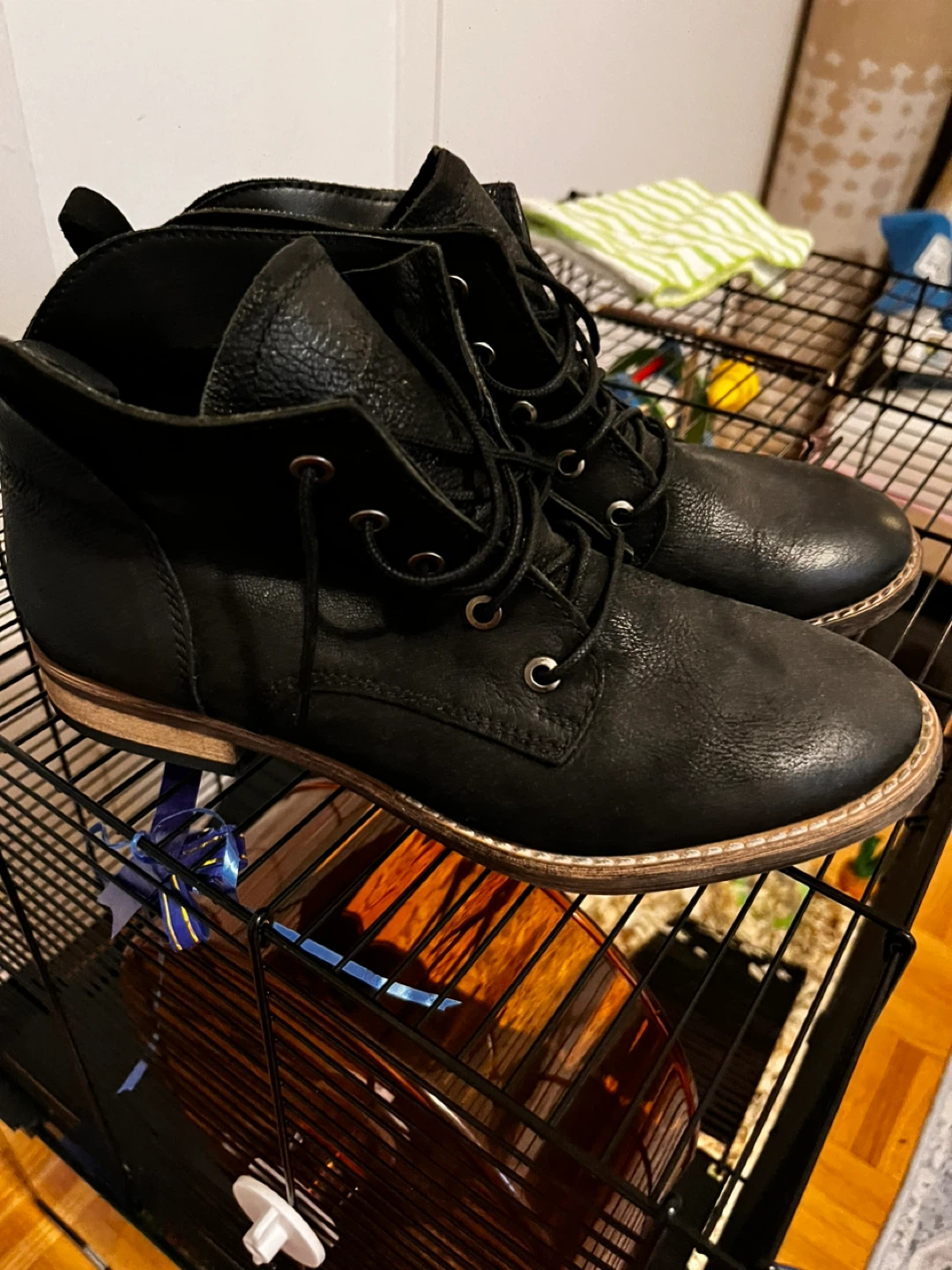 Black Lace-up Genuine leather designer Ankle Boots - photo 2