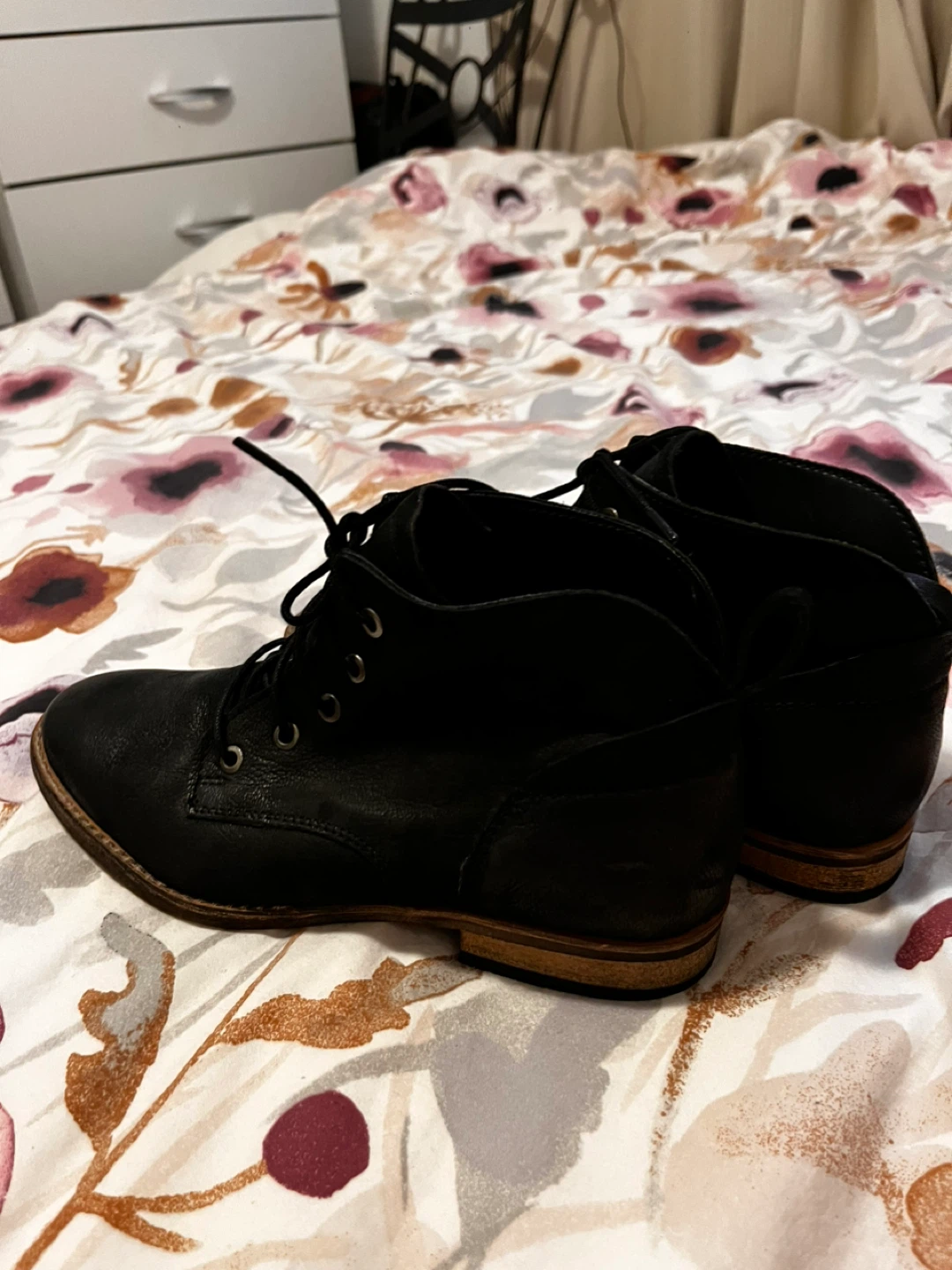 Black Lace-up Genuine leather designer Ankle Boots - photo 5