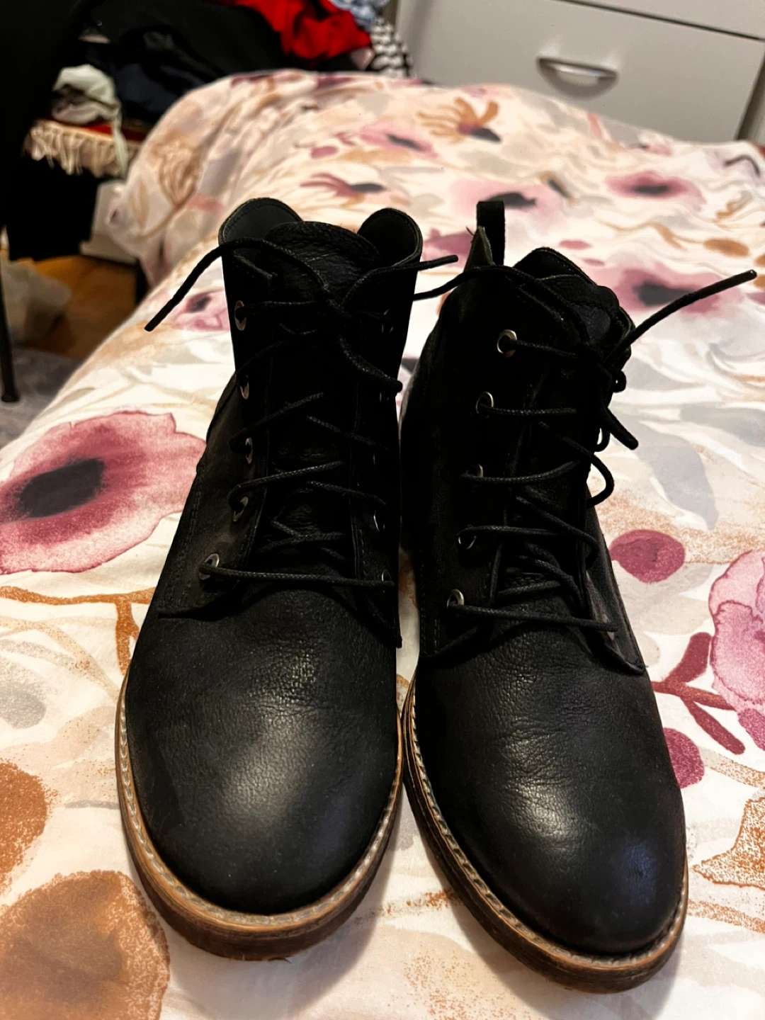 Black Lace-up Genuine leather designer Ankle Boots - photo 4