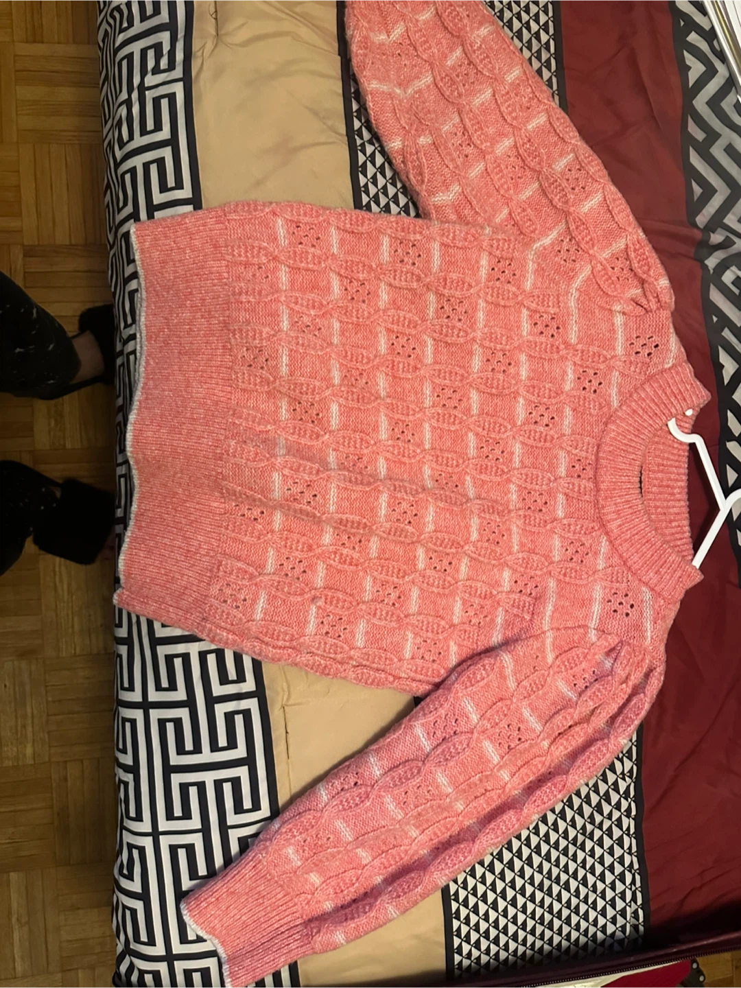 Pink Cable Knit Sweater
