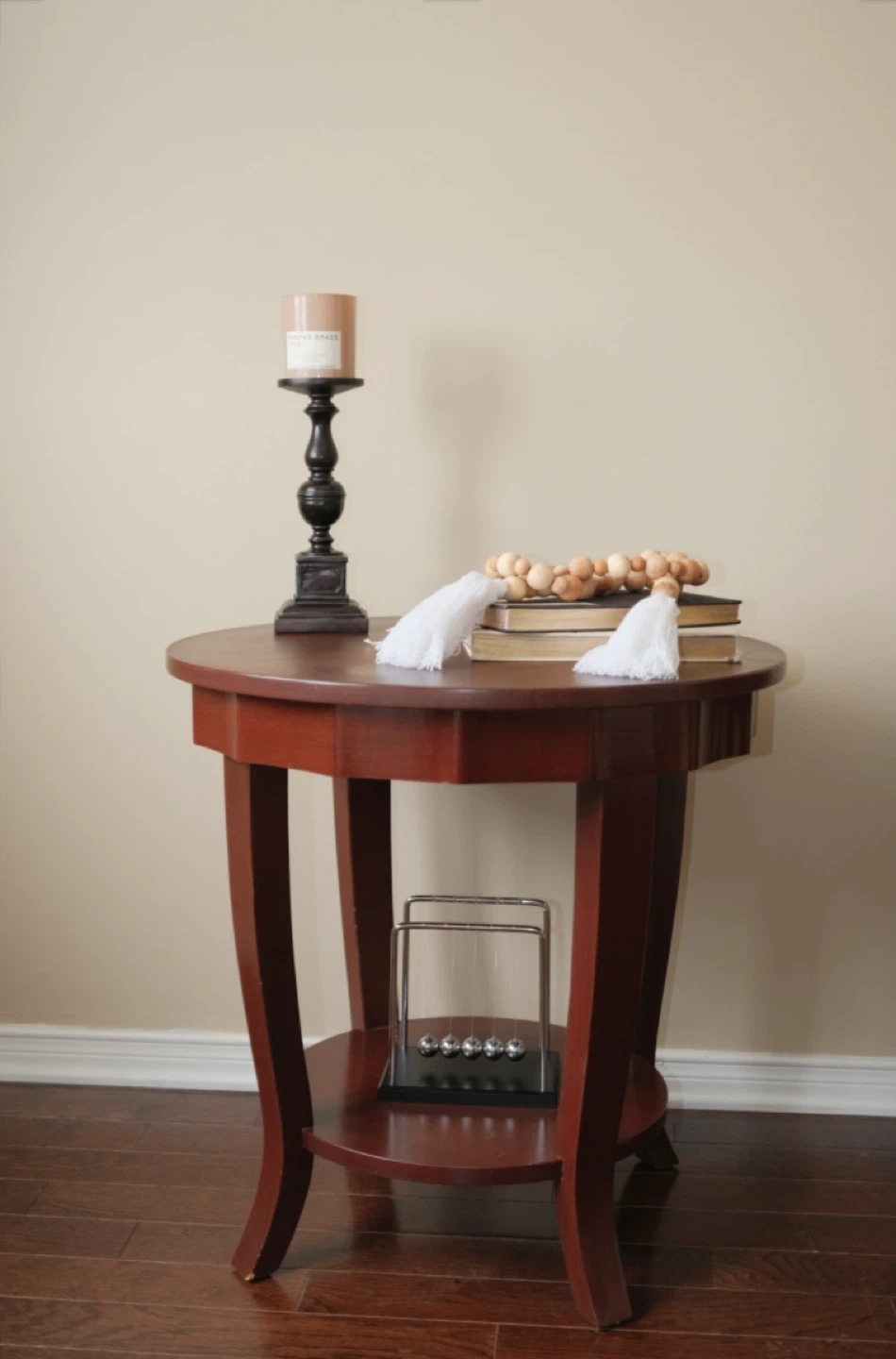 Round End Tables (Set of 2) - Dark Wood Finish - photo 2