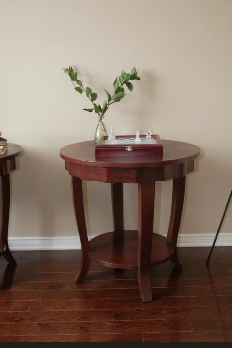 Round End Tables (Set of 2) - Dark Wood Finish - photo 3