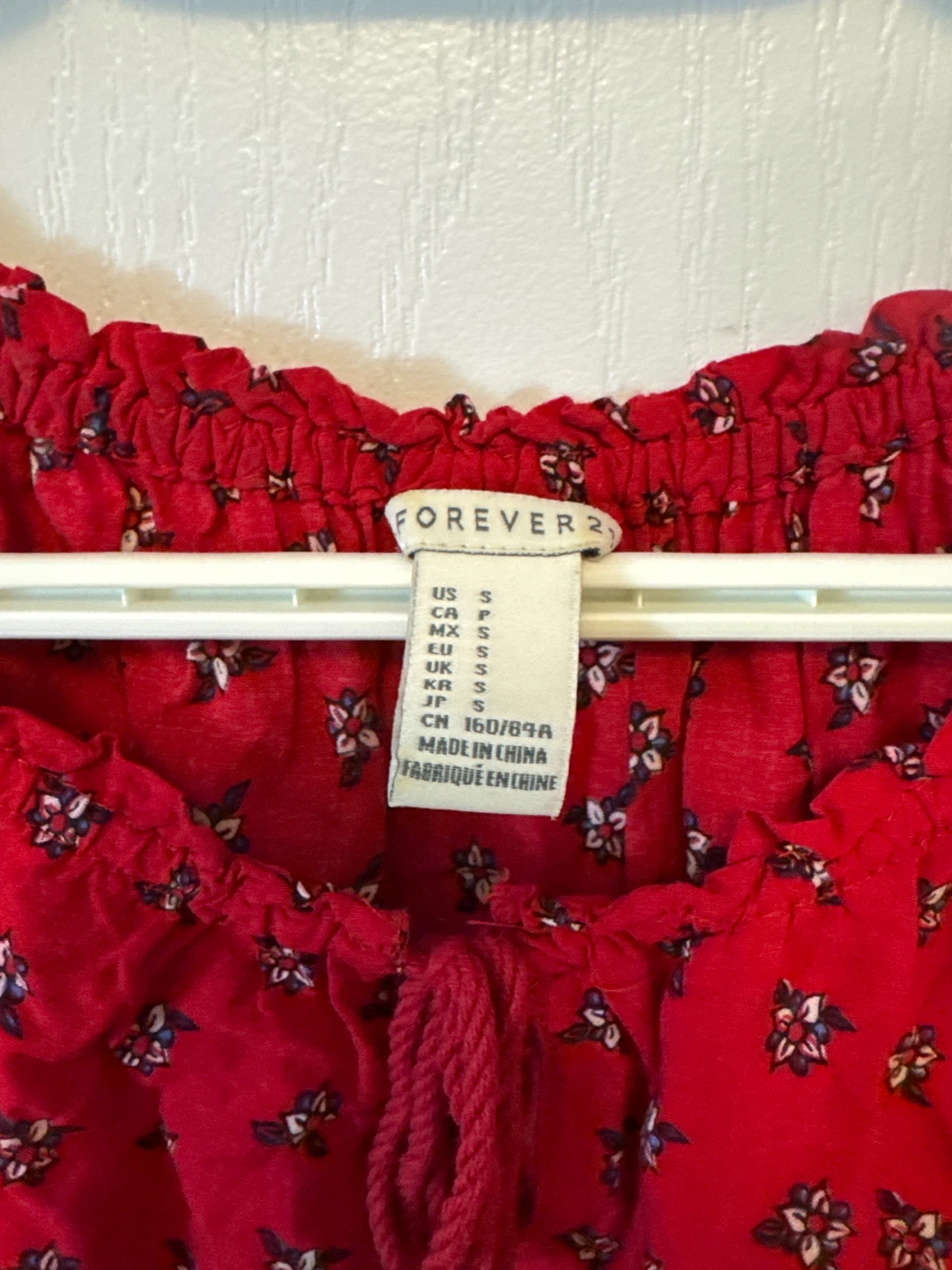 Forever 21 Red Floral Blouse - Size S - photo 3